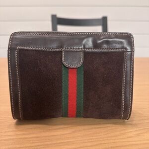 80s Vintage Gucci "Sherry Line" Mini Clutch/Cosmetic Bag - Exc. Condition
